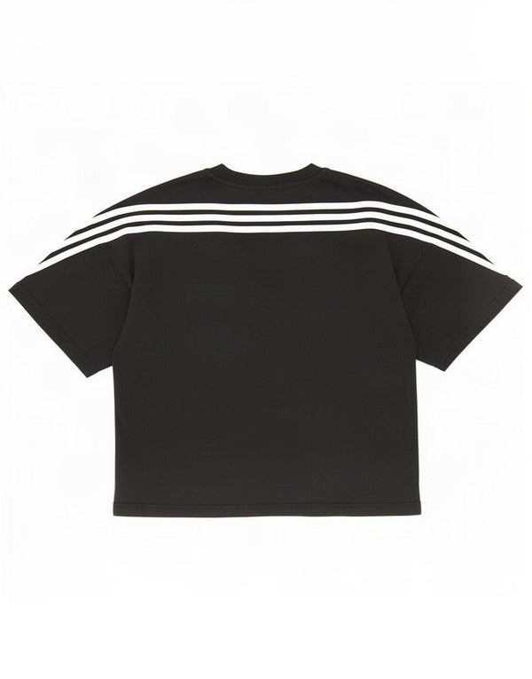 Adidas T-shirt court pour femme UK 12/14 en coton noir moyen