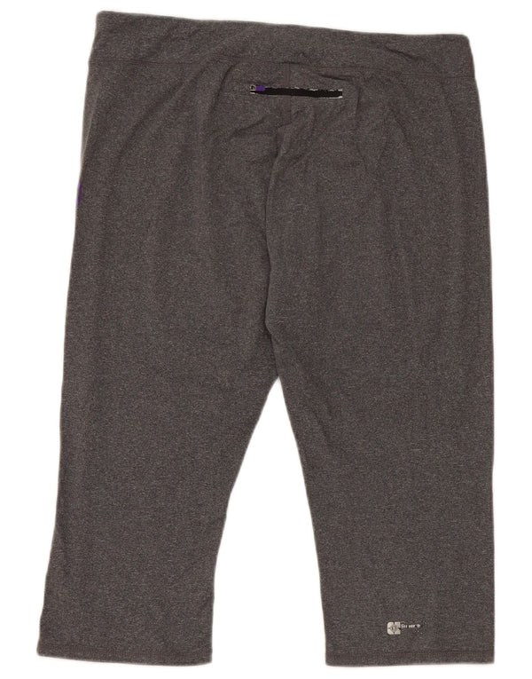 SUPERDRY Legging Capri Graphique Femme UK 14 Large Gris Polyester