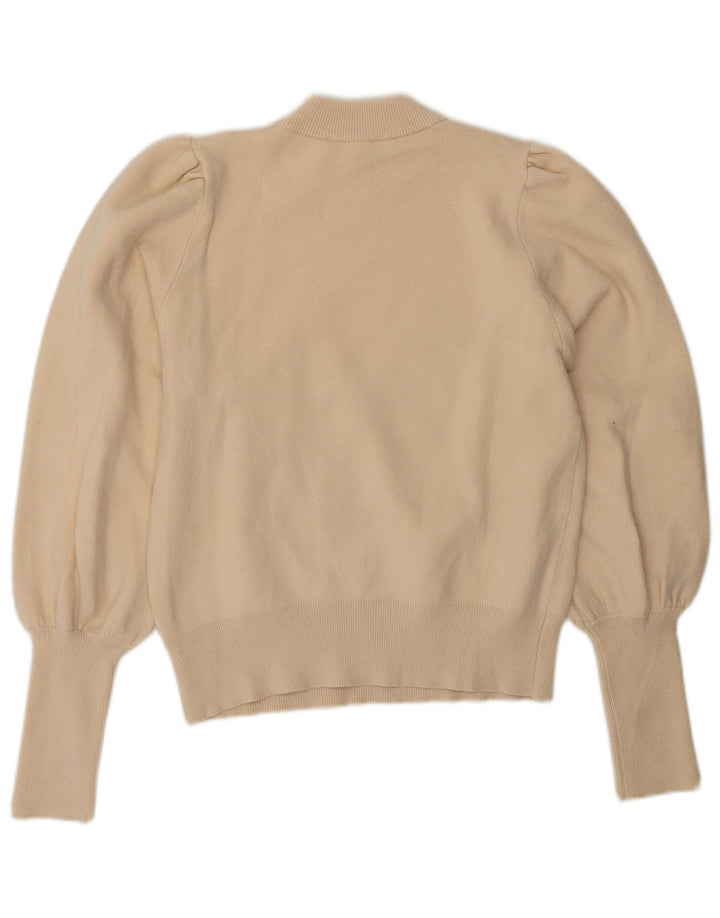 Zara Pull à col rond pour femme UK 12 Beige moyen