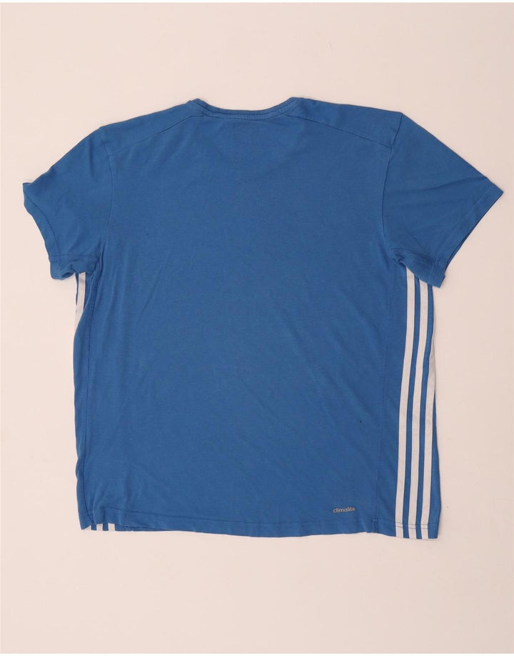 Adidas Hommes Climalite T-Shirt Haut Grand Bleu Coton