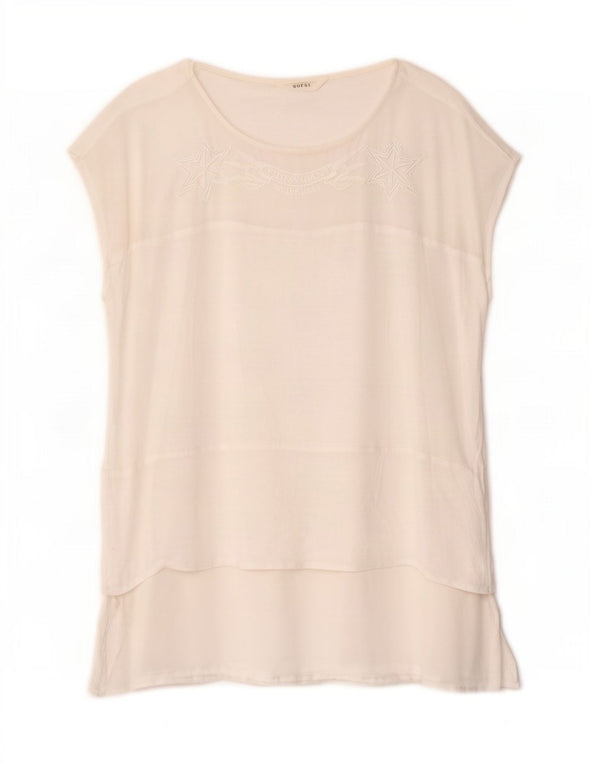 Guess Chemisier sans manches pour femme UK 18 XL Blanc