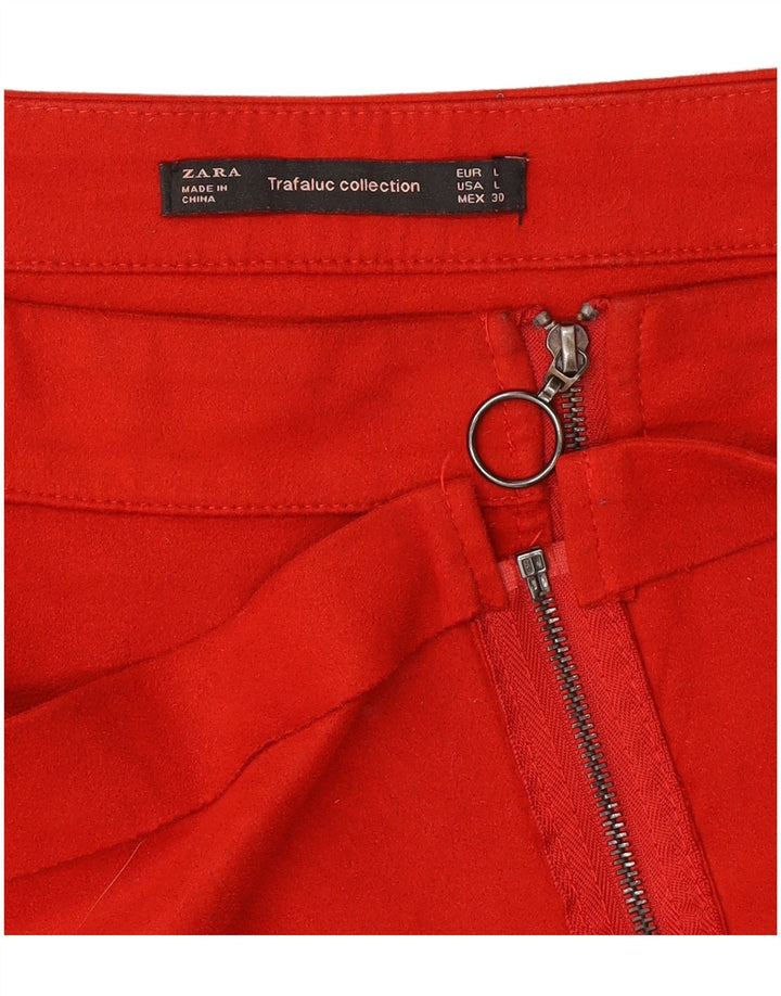 Zara Femme Trafaluc Mini Jupe Large W32 Rouge Polyester