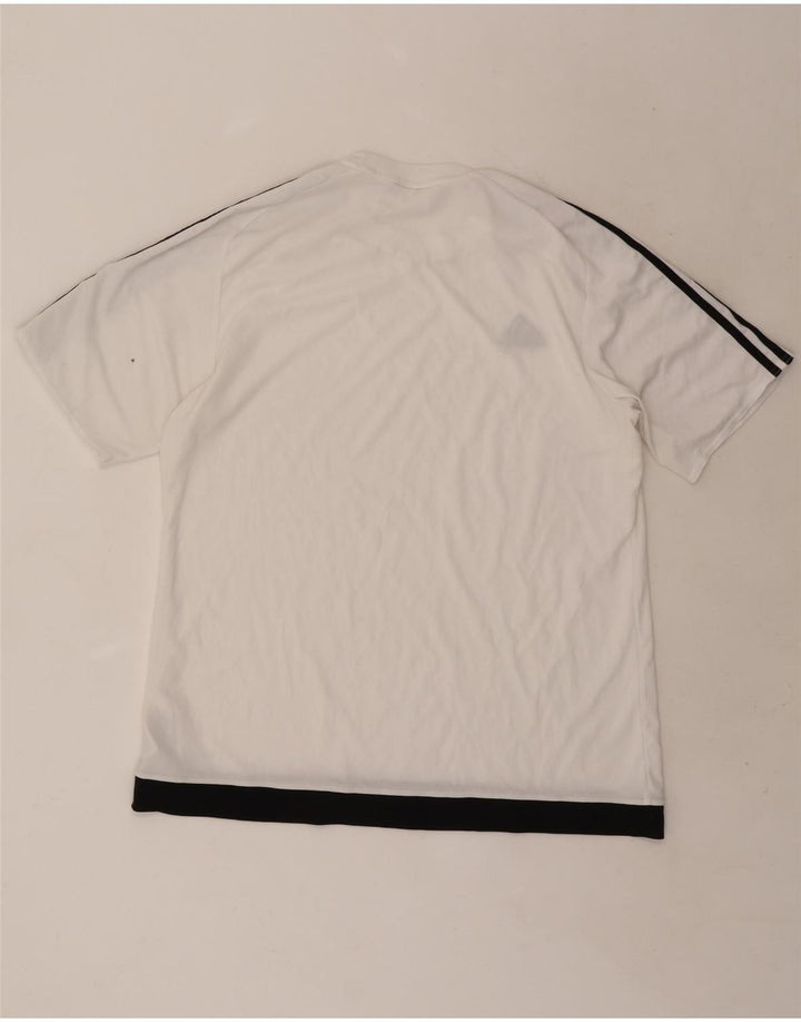 Adidas Climalite T-Shirt Top XL Blanc Colorblock Polyester