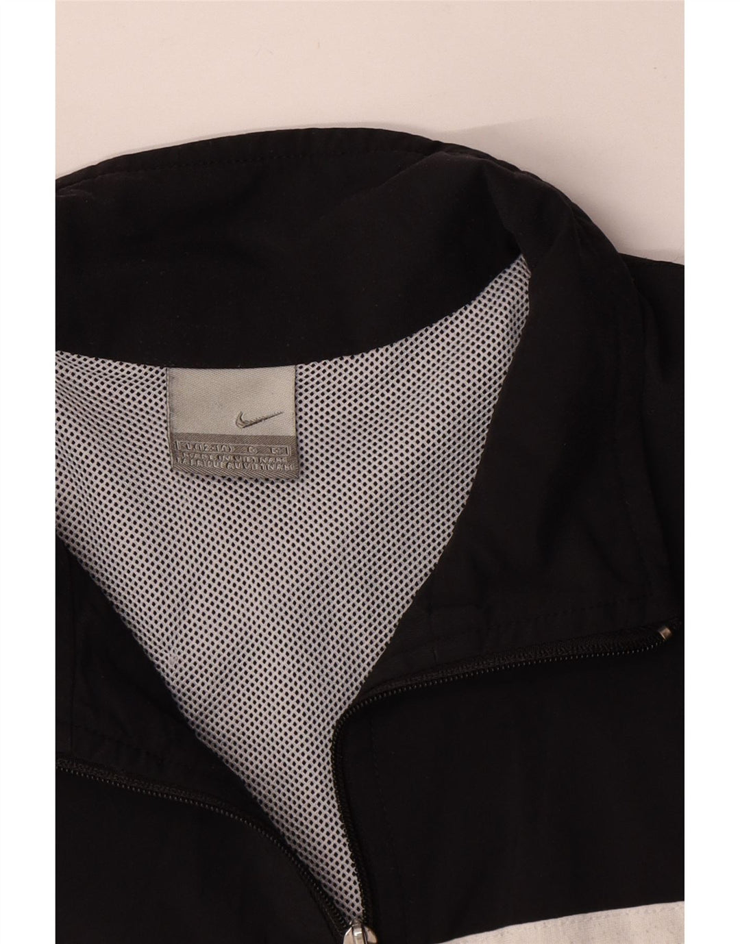 Nike Veste de survêtement courte pour femme US 12/14 Large Noir Rayé