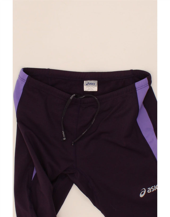ASICS Womens Leggings UK 12 Medium Purple Colourblock Polyester Vintage Asics and Second-Hand Asics from Messina Hembry 