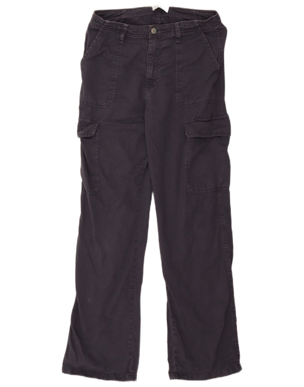 Zara Pantalon cargo droit pour femme EU 38 Small W28 L31 Bleu marine