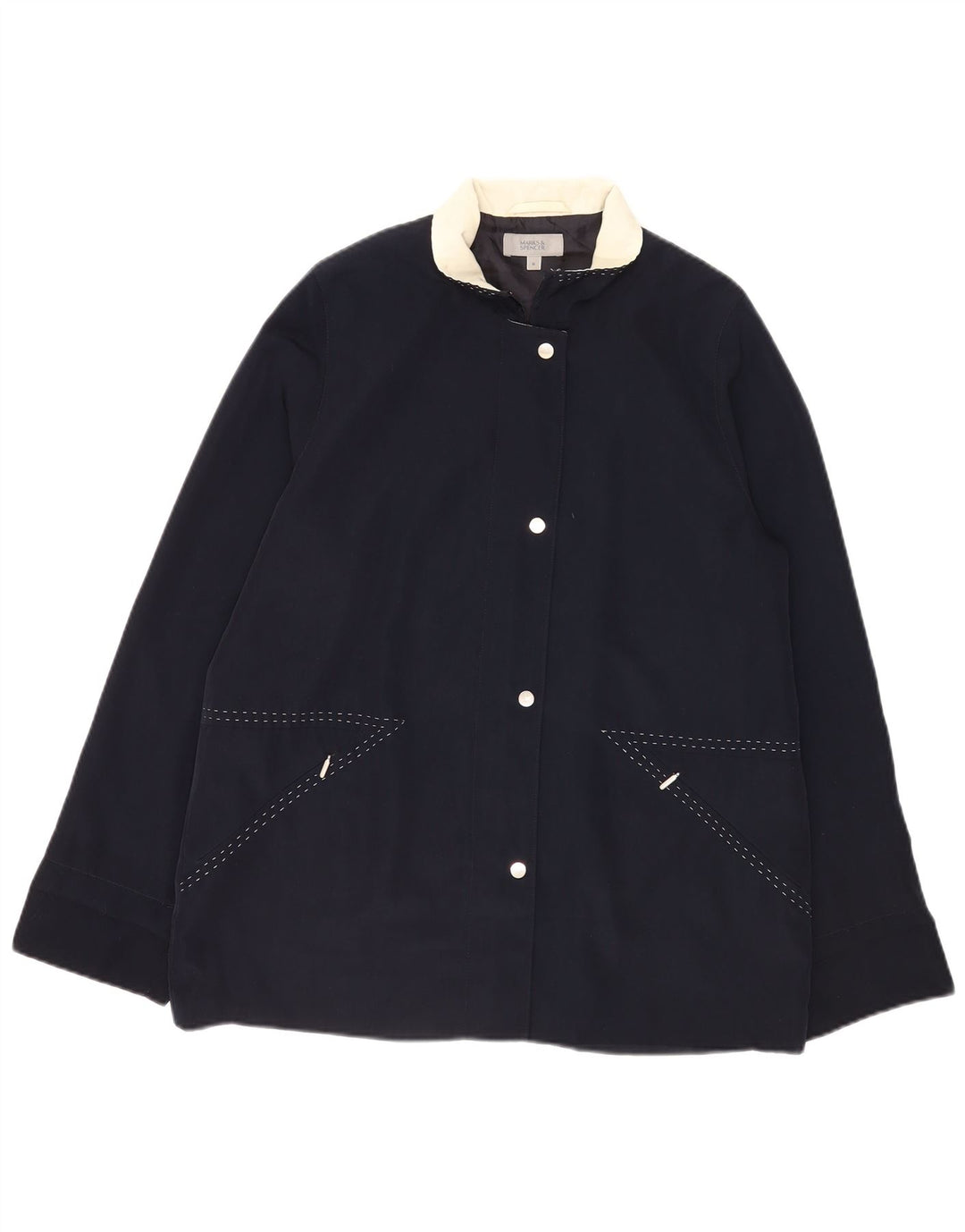 Marks & Spencer Veste Bomber Femme UK 16 Large Bleu Marine Polyester