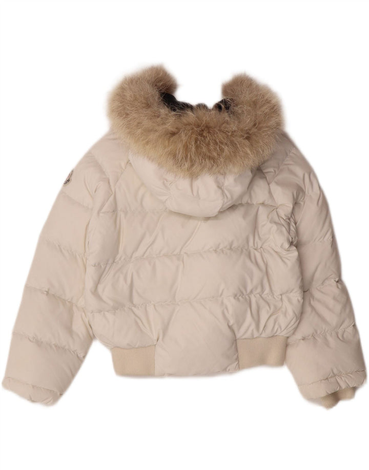 MONCLER Veste matelassée à capuche pour fille 5-6 ans Nylon blanc