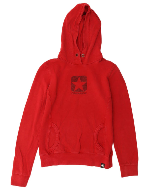 Converse Pull à capuche graphique pour femme UK 14 Rouge moyen Coton