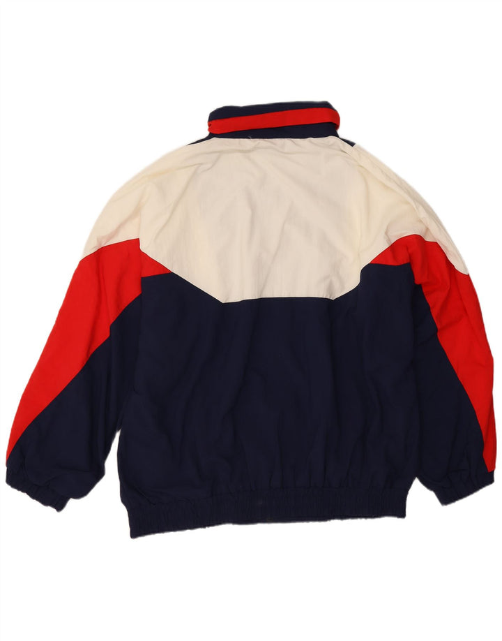 vintage Mens Survêtement Top Veste XL Bleu Marine Colourblock Polyamide