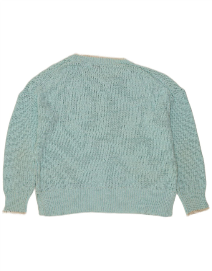 J. CREW Pull surdimensionné à col bateau pour femme UK 14 Turquoise moyen