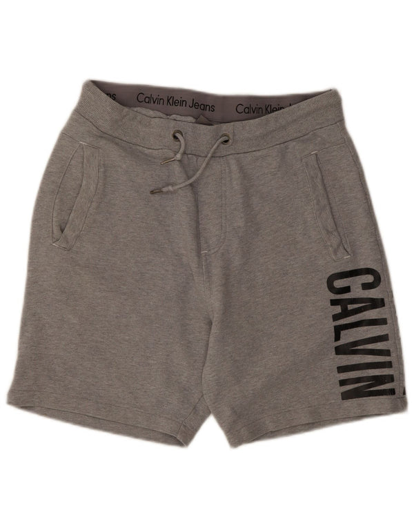 Calvin Klein Short de sport graphique pour homme en coton gris Taille L