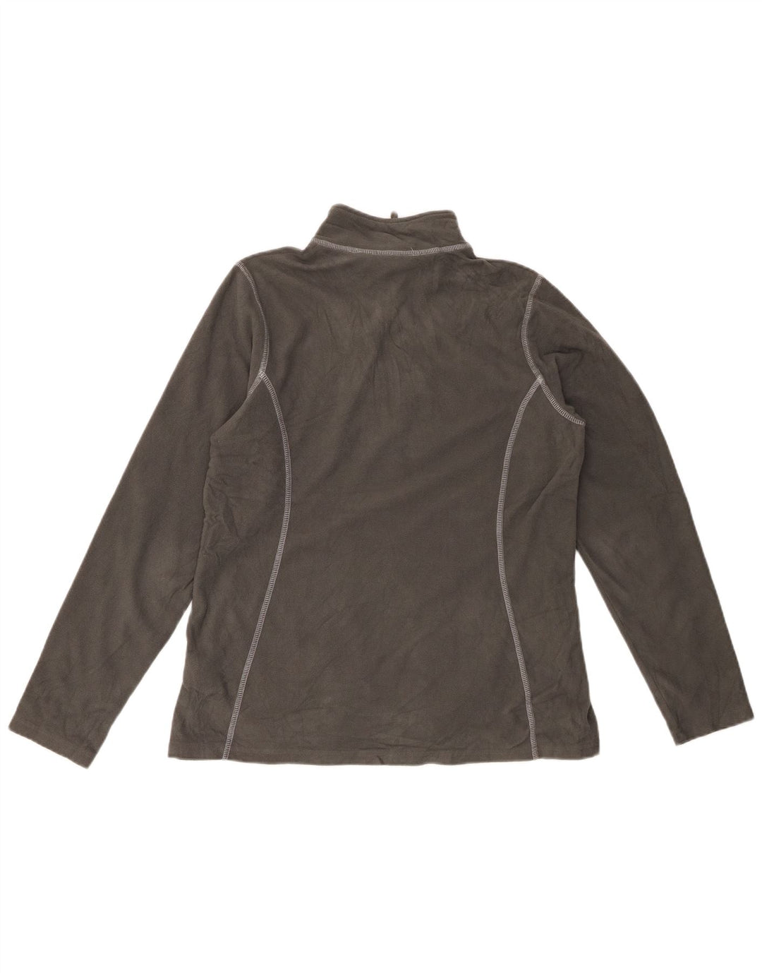 EDDIE BAUER Pull polaire à col zippé pour femme UK 16 Large Gris Polyester
