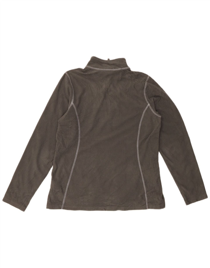 EDDIE BAUER Pull polaire à col zippé pour femme UK 16 Large Gris Polyester