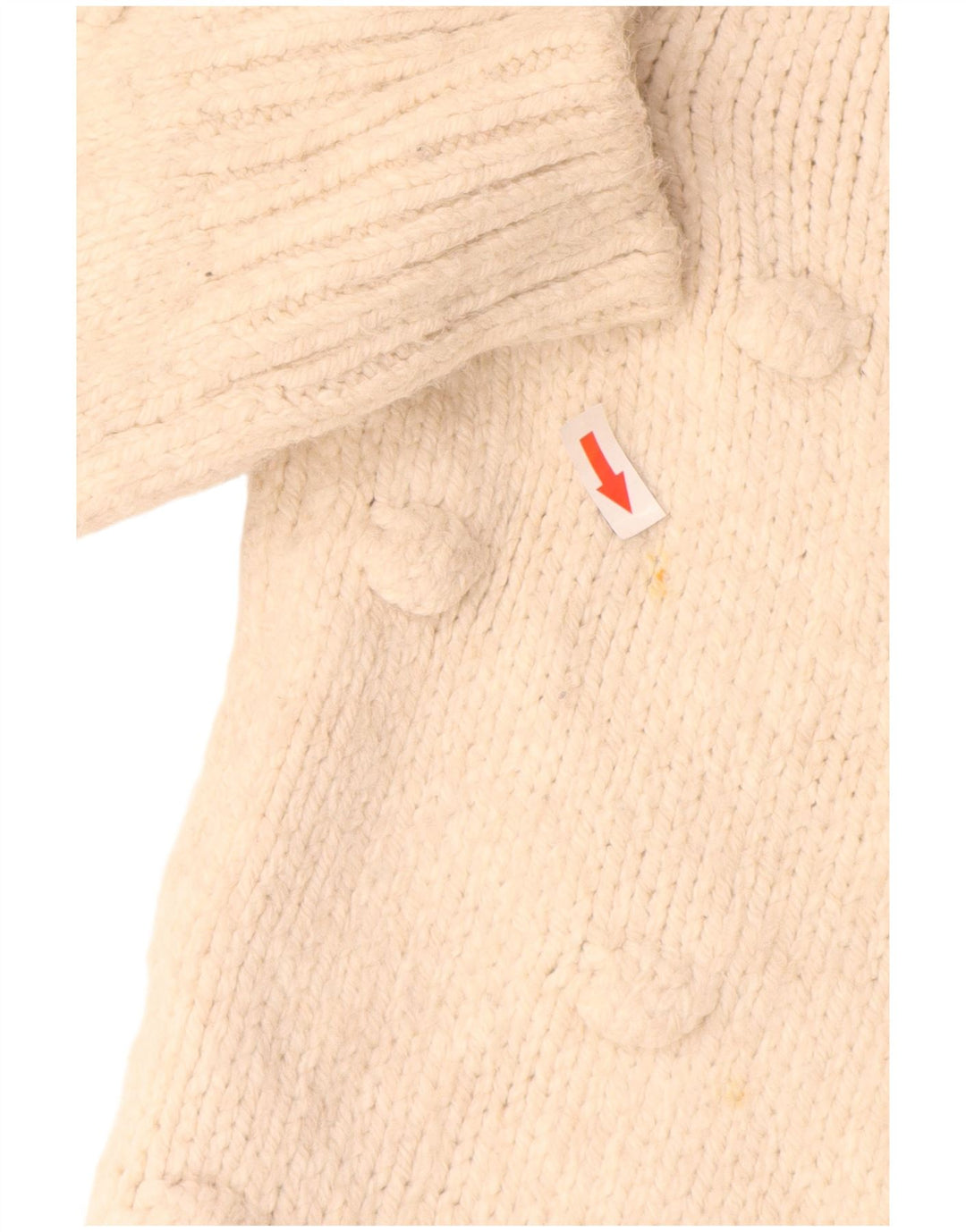 Zara Pull surdimensionné à col rond pour femme UK 14 Acrylique beige moyen