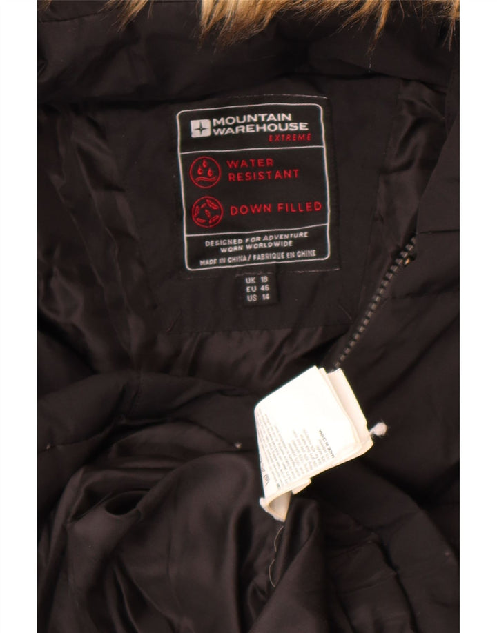 Mountain Warehouse Manteau rembourré à capuche pour femme UK 18 XL Noir Polyester