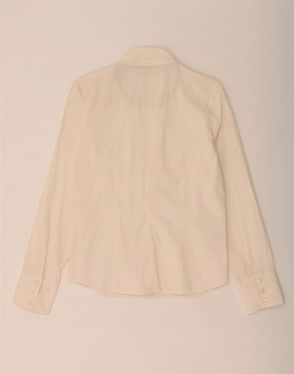 Tommy Hilfiger Chemise à volants sur le devant pour femme US 12 Grand coton blanc