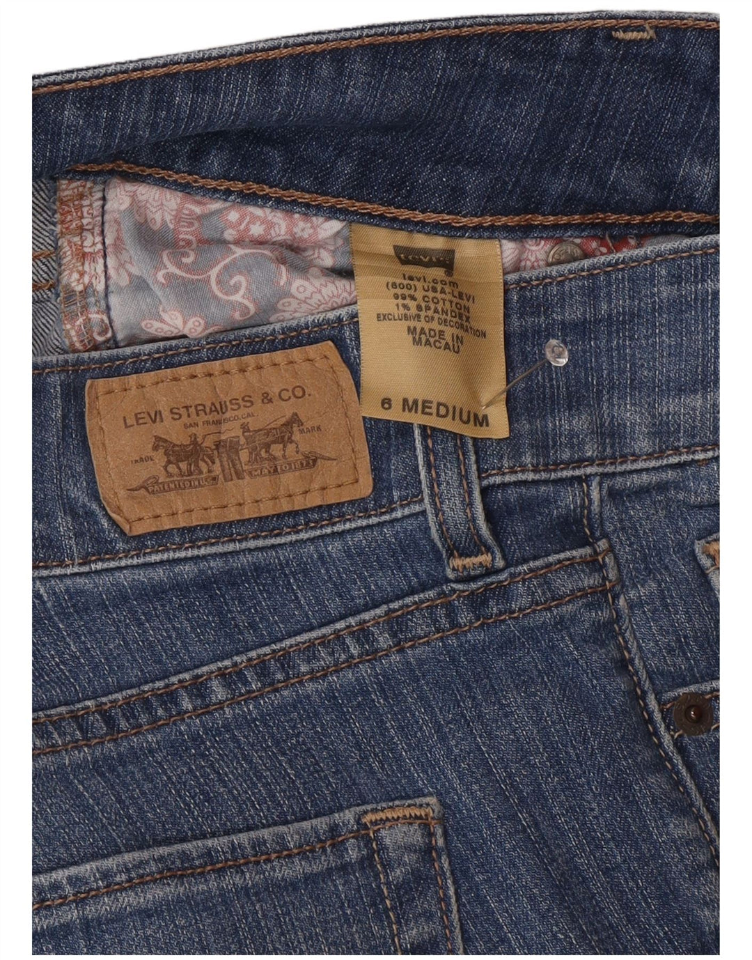 Levi's Jean Bootcut Slim Femme US 6 Medium W30 L30 Bleu Coton