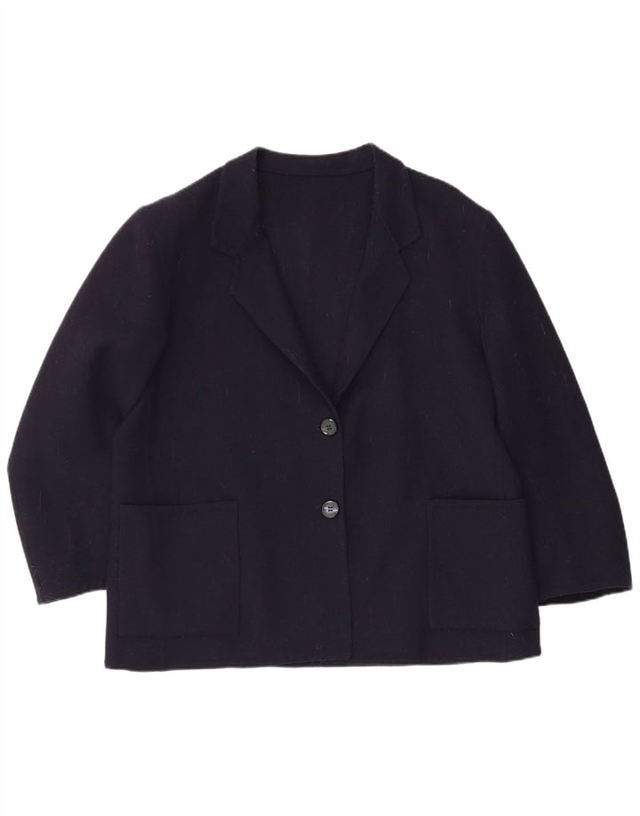 Piacenza Veste blazer à manches 3/4 et 2 boutons pour femme UK 16 Large Bleu marine