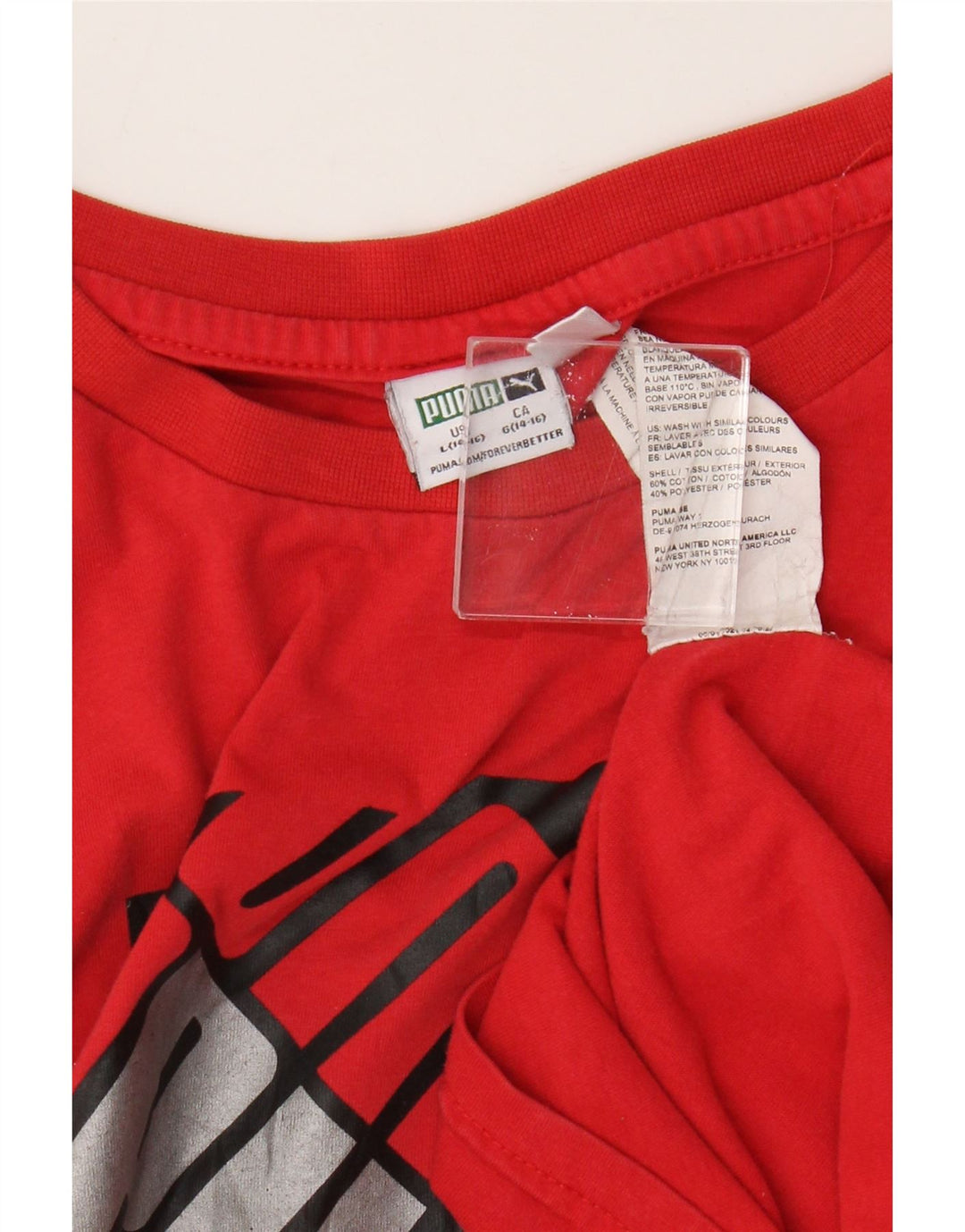 Puma T-Shirt Graphique Garçon 14-15 Ans Grand Rouge Coton