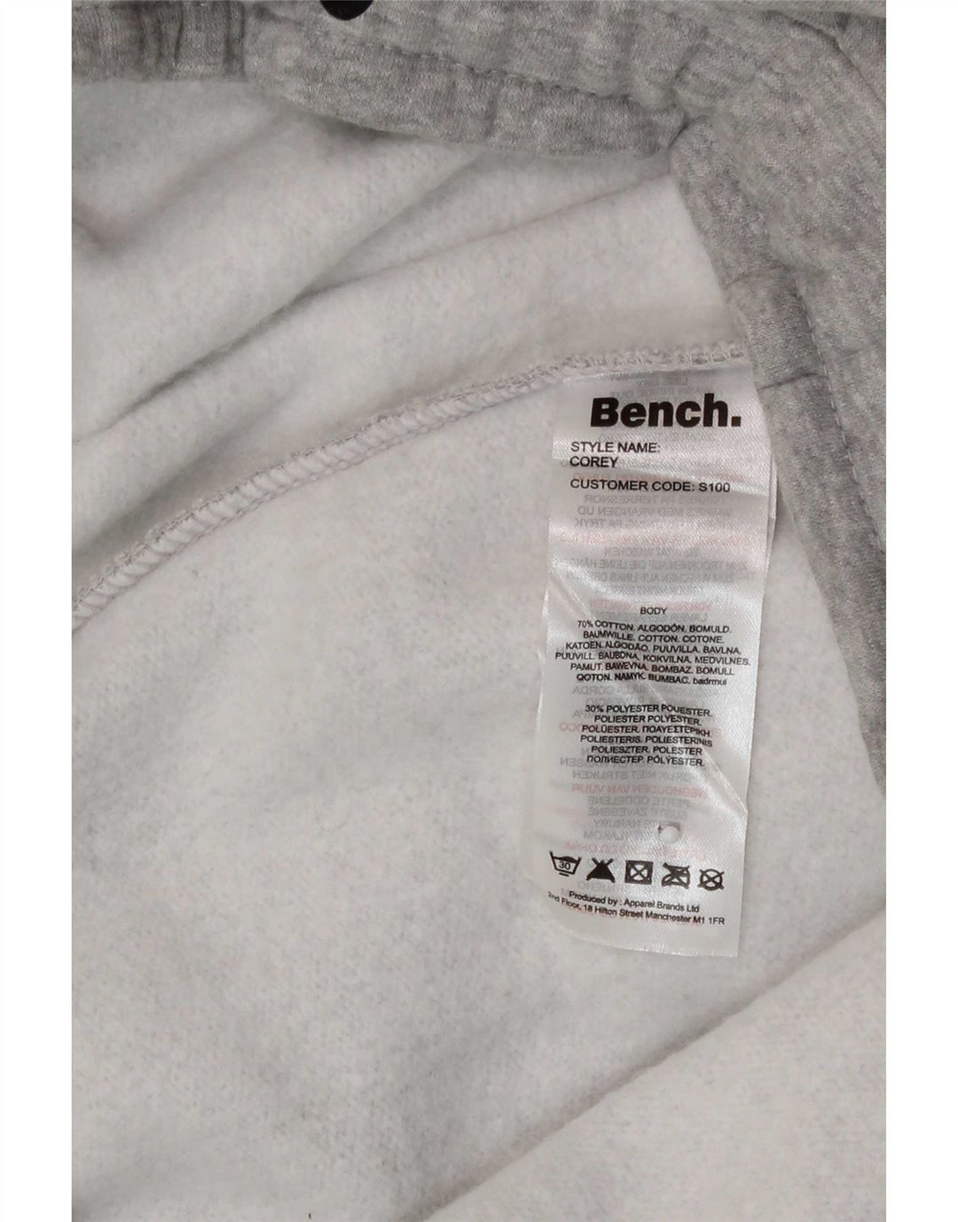 Bench Pantalon de survêtement graphique pour femme UK 16 Large Gris Coton