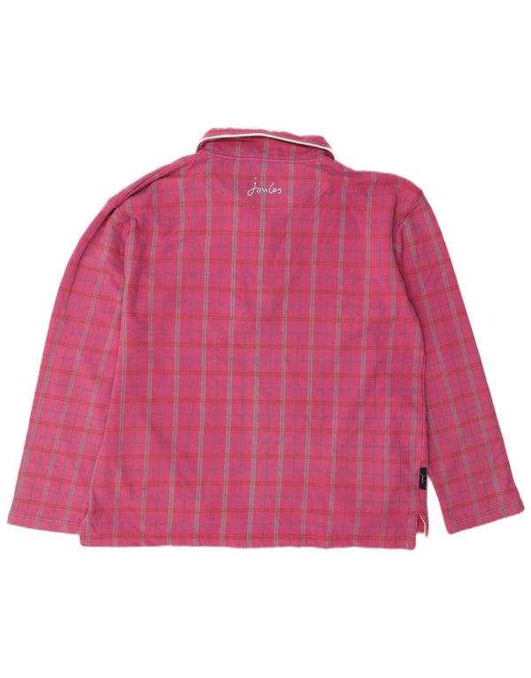 Joules Womens Zip Neck Sweatshirt Jumper UK 16 Large Rose Carreaux Coton