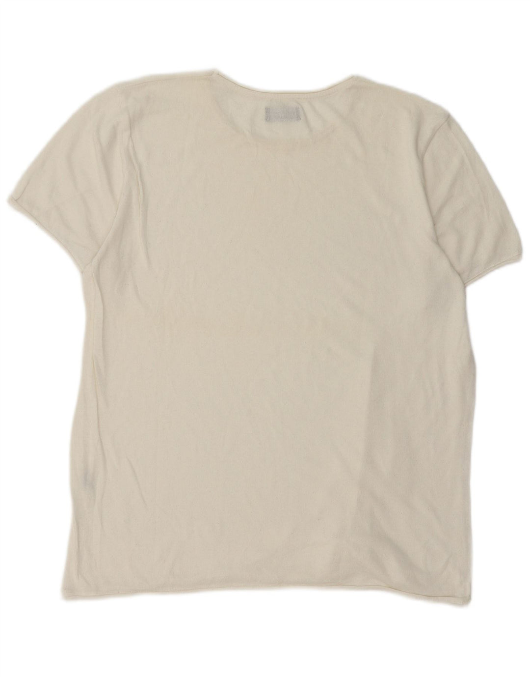 Zara Homme T-Shirt Top Large Blanc Cassé Coton