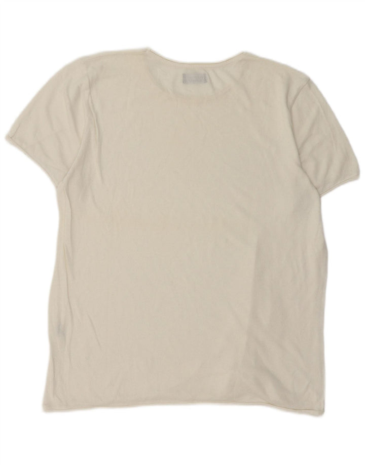 Zara Homme T-Shirt Top Large Blanc Cassé Coton