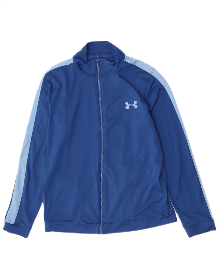 Under Armour Veste de survêtement pour homme Large Bleu Colorblock Polyester
