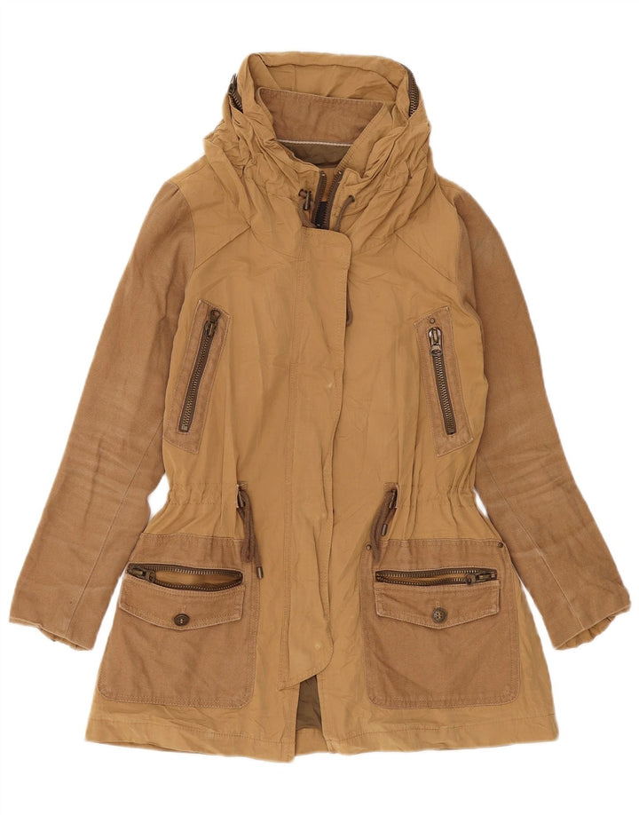 Zara Veste Parka surdimensionnée pour femme UK 6 XS Beige