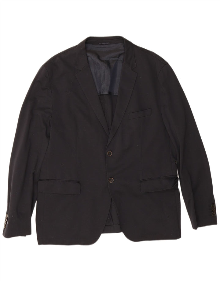 Hugo Boss Veste blazer à 2 boutons pour homme UK 40 Large Bleu marine Coton