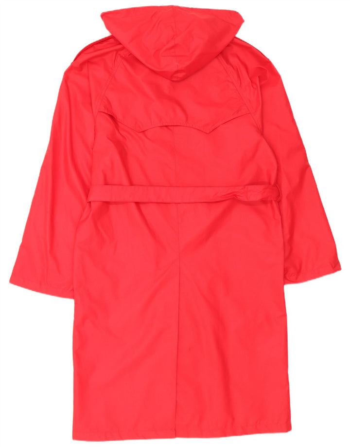 Fiorucci Trench-coat à capuche pour femme UK 14 Nylon rouge moyen