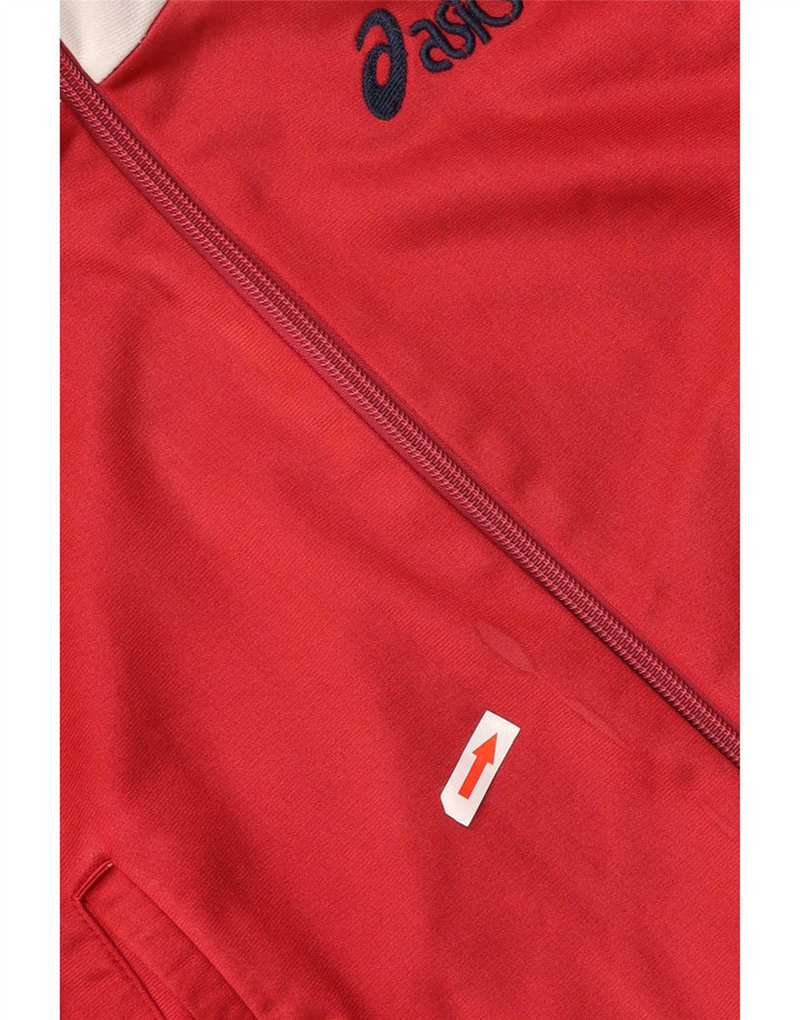 Asics Veste de survêtement graphique pour hommes IT 52 Large Rouge Colourblock