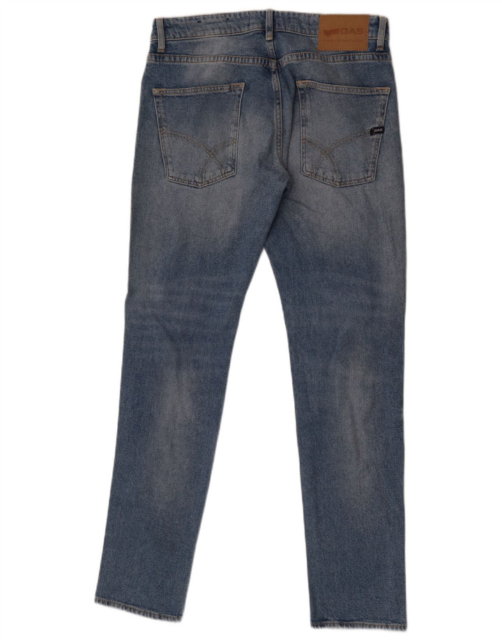 Gas Hommes Norton Carotte Jean Slim En Détresse W31 L32 Bleu Coton