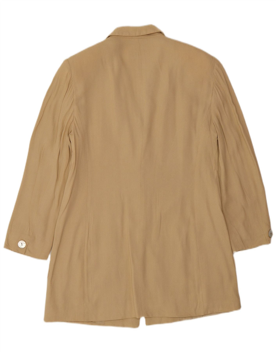 Marella Veste blazer longue à 3 boutons pour femme UK 12 Viscose beige moyen