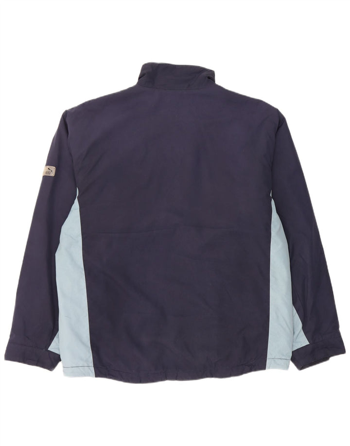 Puma Veste coupe-vent pour homme UK 38 Medium Bleu marine Colorblock Polyester