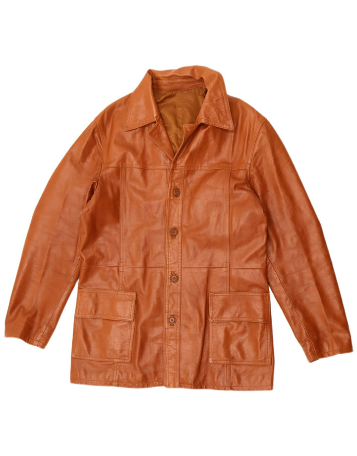veste en cuir homme vintage UK 36 Petit Marron