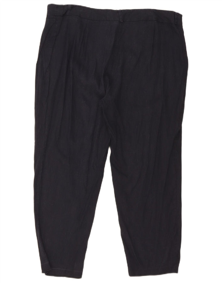 Marks & Spencer Pantalon court femme W36 L25 bleu marine lin