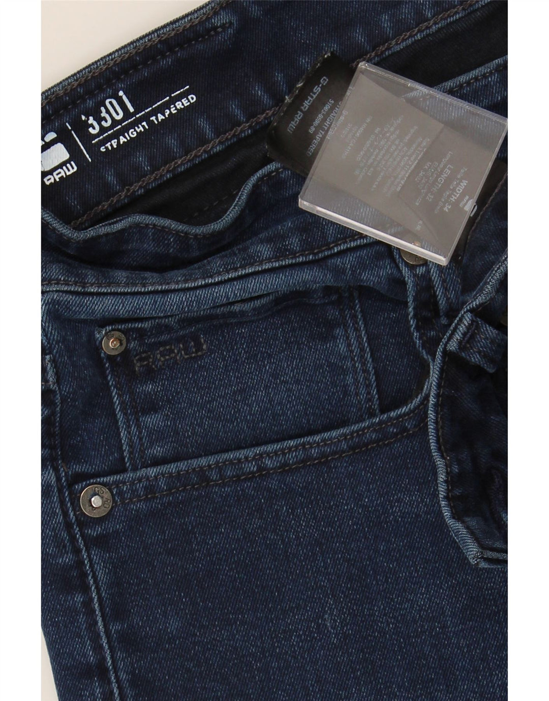 G-STAR Jean droit fuselé homme W34 L32 bleu marine coton