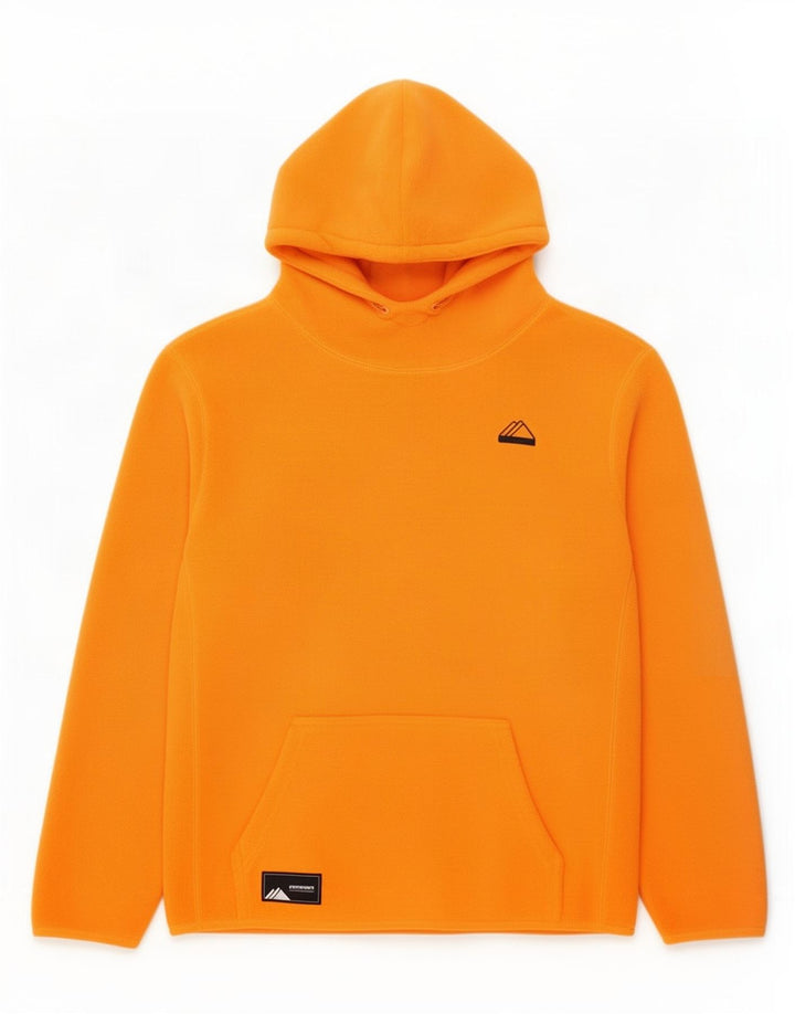 Superdry Pull polaire à capuche pour homme Large Orange Polyester