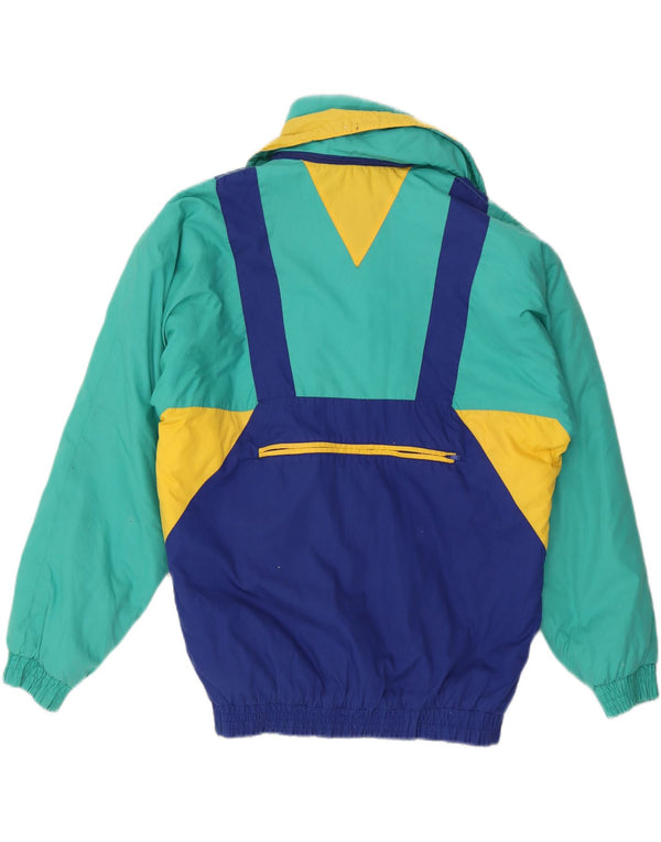 veste de ski à capuche vintage pour hommes UK 38 Medium Multicolore Colourblock