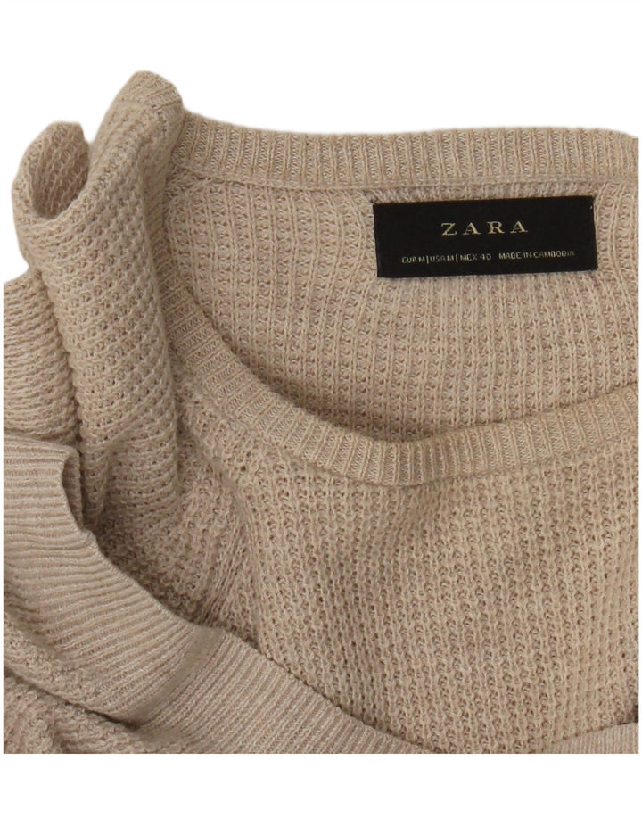 Pull Col Bateau Zara Homme Beige Moyen