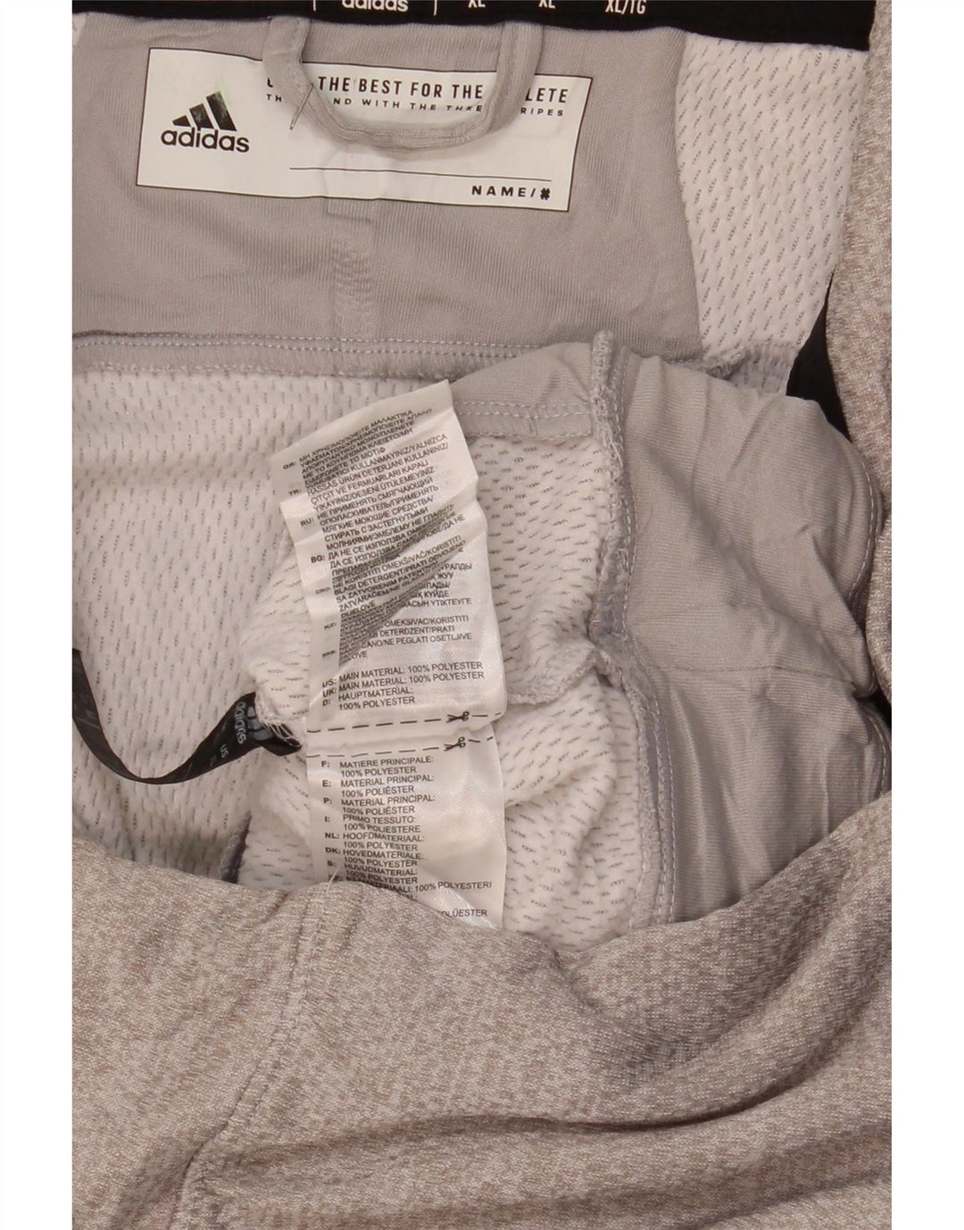 ADIDAS Sweat-shirt graphique à col zippé pour homme XL Gris Polyester