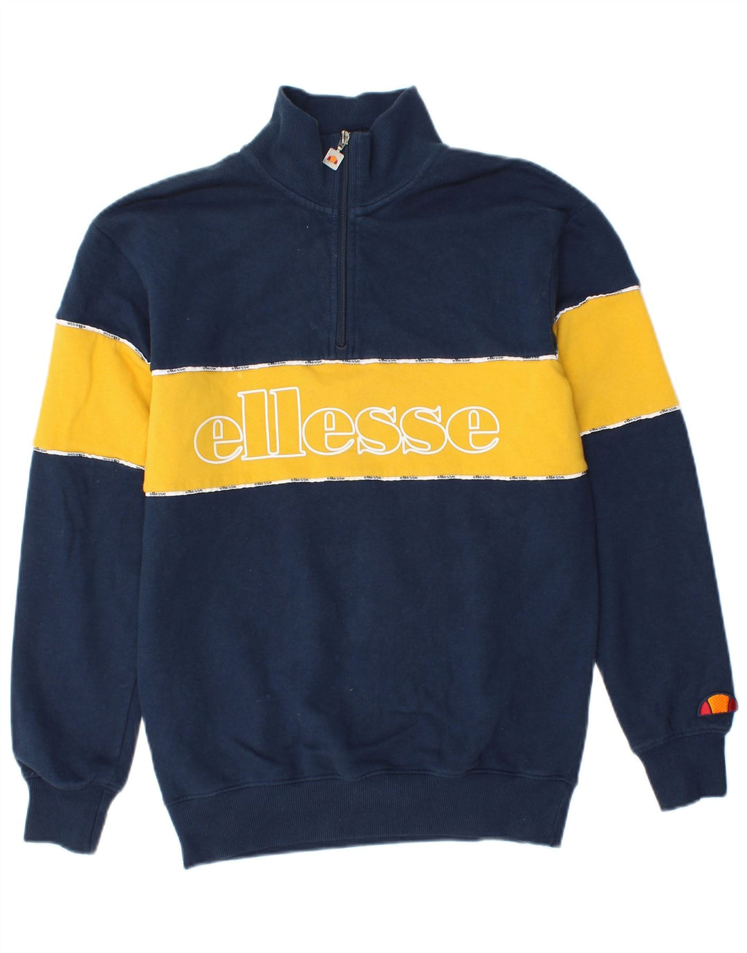 Ellesse Sweat-shirt graphique surdimensionné pour femme UK 6 XS Bleu marine
