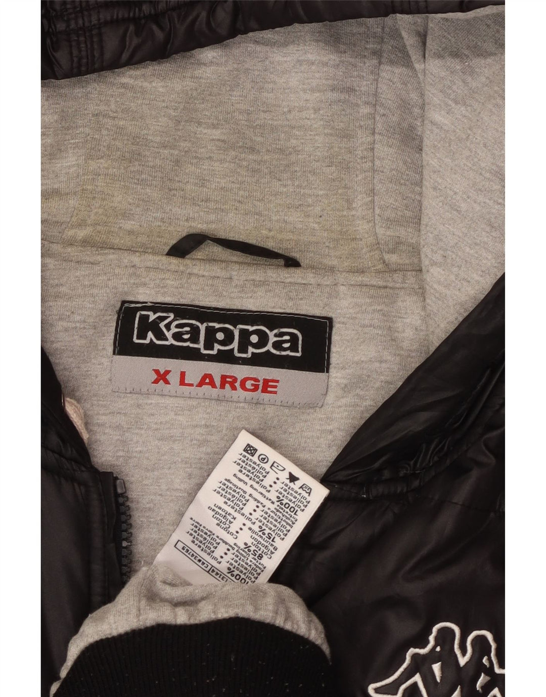 Kappa Veste matelassée à capuche pour homme UK 42 XL Noir Polyester