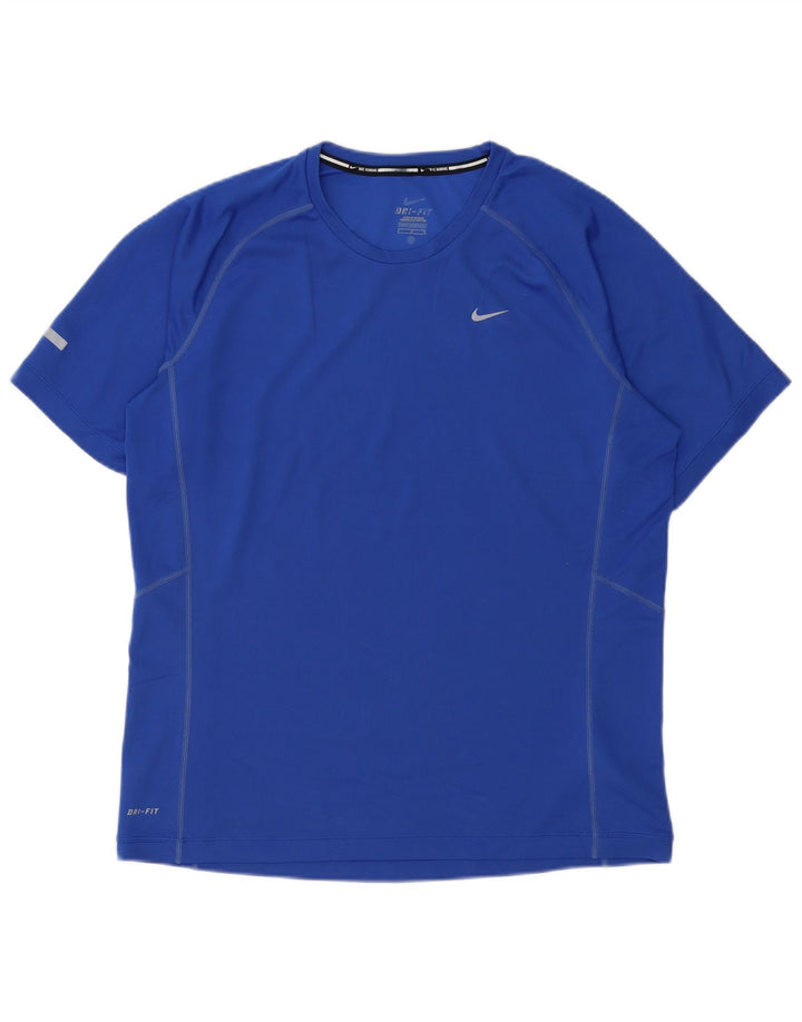 Nike Hommes Dri Fit T-Shirt Haut Grand Bleu Polyester