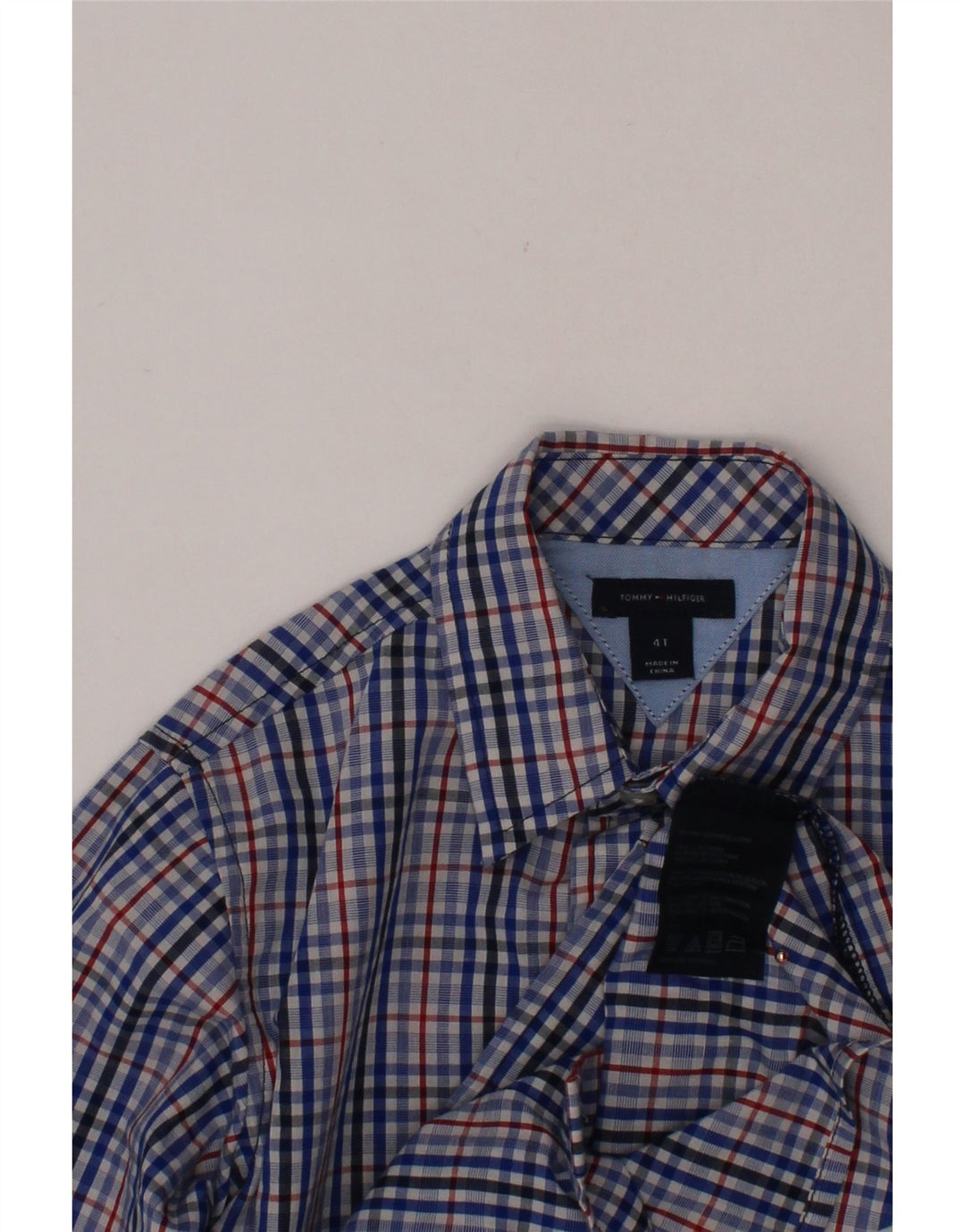 TOMMY HILFIGER Boys Shirt 3-4 Years Blue Check Cotton