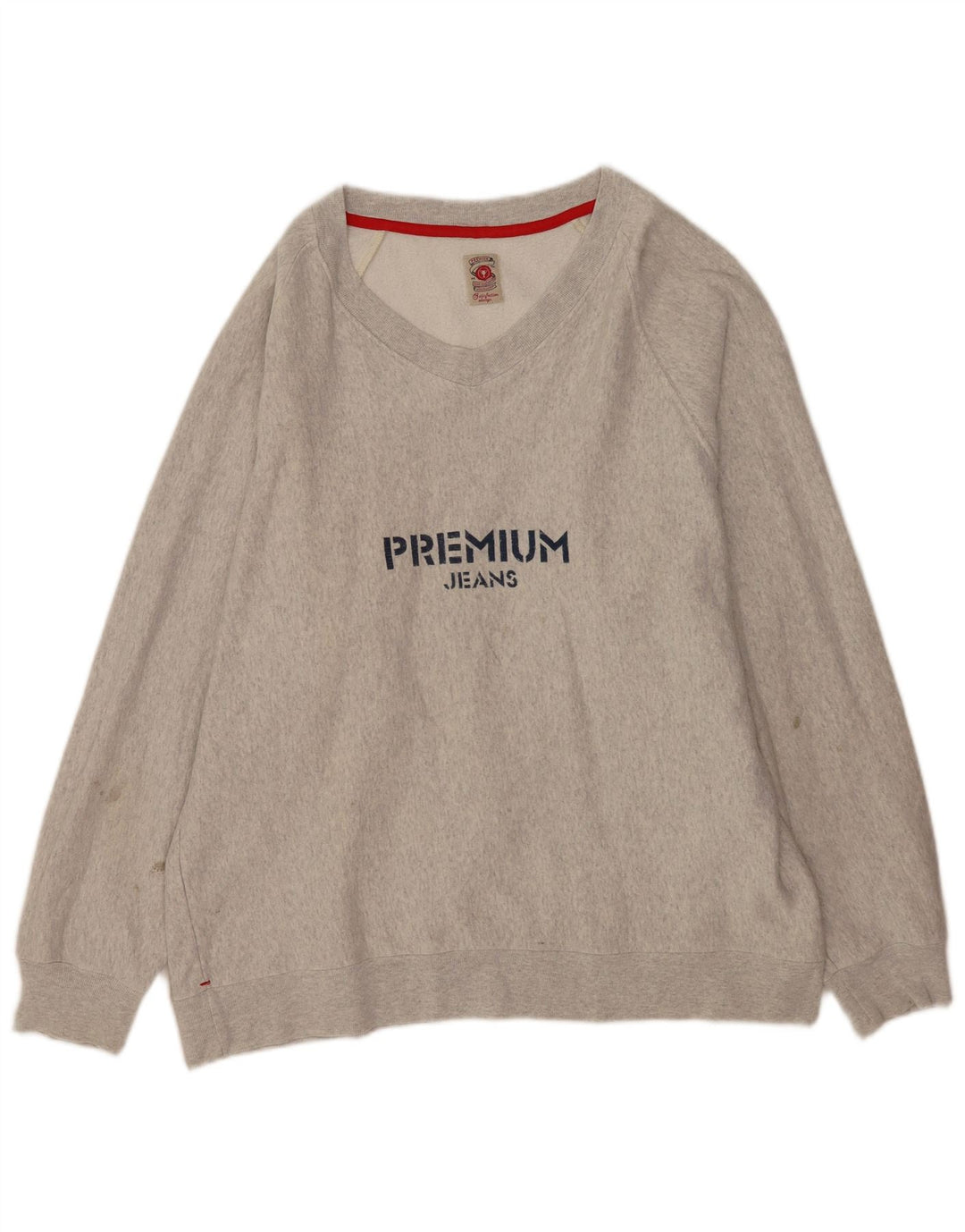 vintage Womens Graphic Sweatshirt Jumper UK 14 Moyen Gris Moucheté
