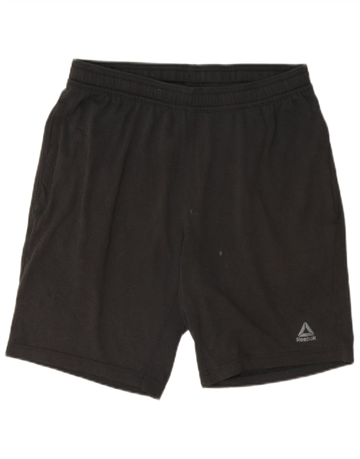 Reebok Short de Sport Homme Petit Gris Polyester