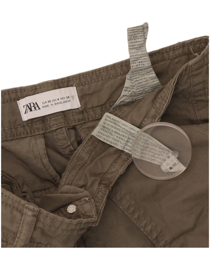 Pantalon cargo droit femme ZARA EU 38 Small W28 L30 coton kaki